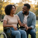 Sarah, 29, sharing a success story about wheelchair dating on InclusiveMatches